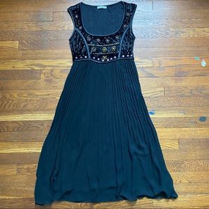 Paradyz Couture Brazil black sleeveless embellished pleated bottom midi dress